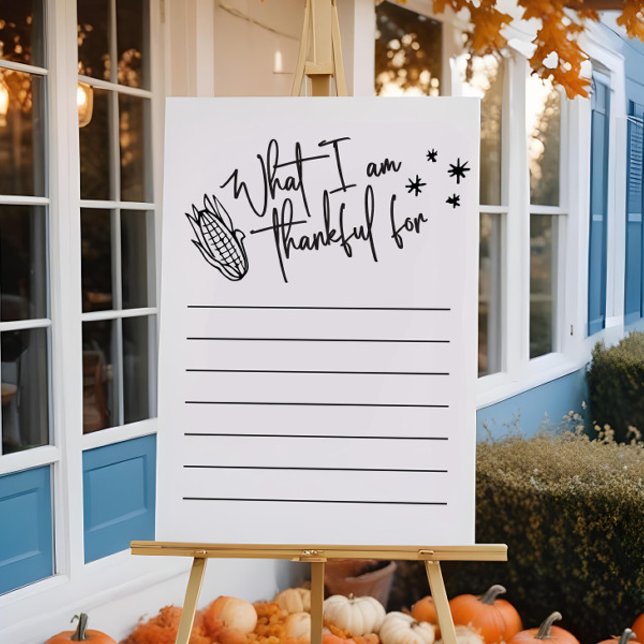 Thanksgiving Thankful Gratitude Activité Poster (Créateur téléchargé)