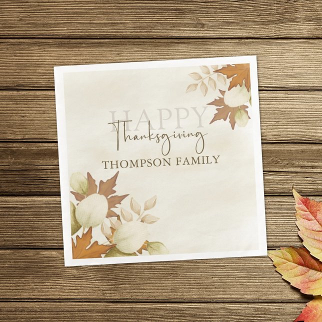 Thanksgiving Turkey Elegant Greenery Foliage Serviette (Von Creator hochgeladen)