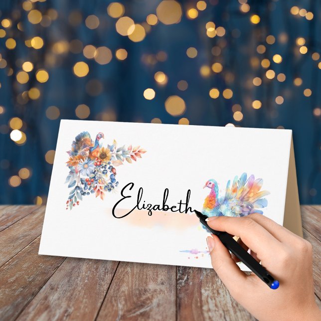 Thanksgiving Turkey Folded Place Card Platzkarte (Von Creator hochgeladen)