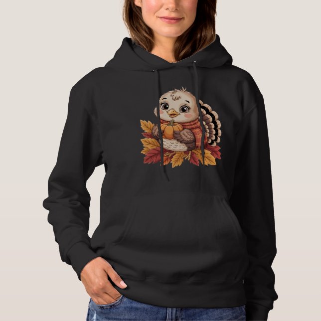 Thanksgiving turkey pumpkin fall leaves hoodie (Vorderseite)