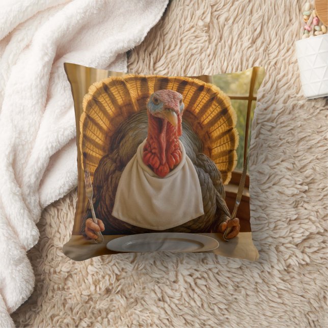 Thanksgiving Turkey With Knife and Fork Kissen (Decke)