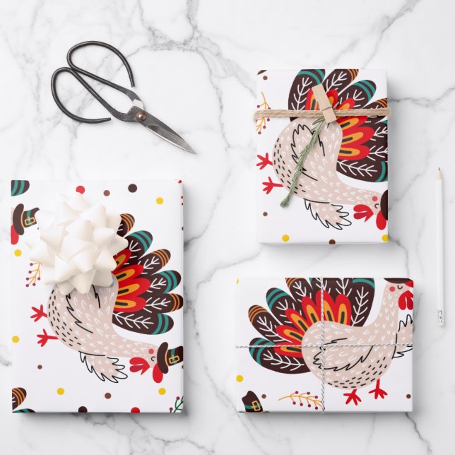 Thanksgiving Turquie Automne Feuilles Motif (Recto)