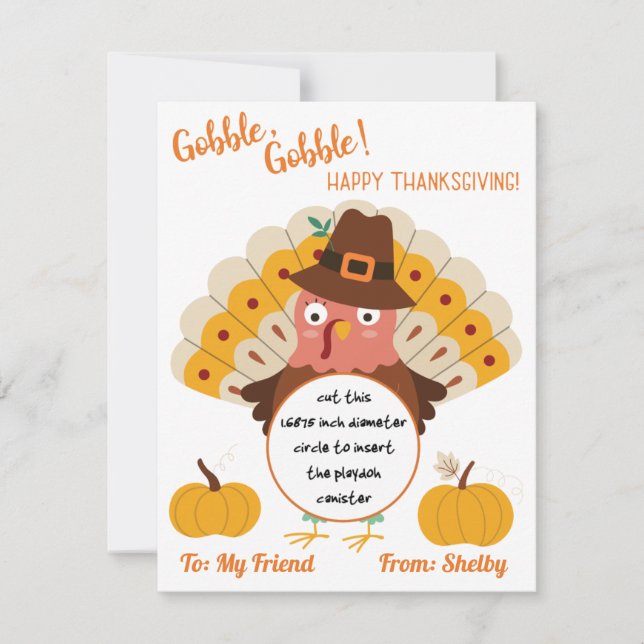 Thanksgiving Turquie Jouer Doh carte cadeau Doh (Devant)