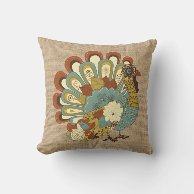 Thanksgiving Turquie sur le coussin de toile de (Recto)