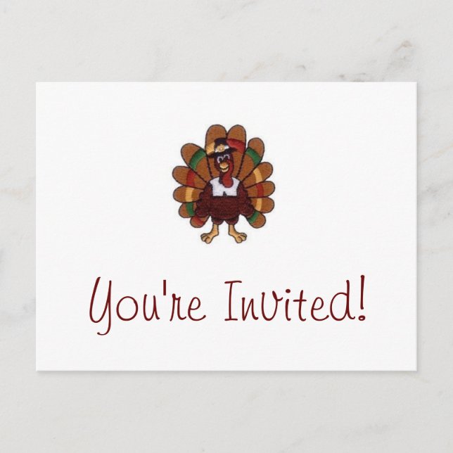 Thanksgiving Turquie Vous êtes invité carte postal (Devant)