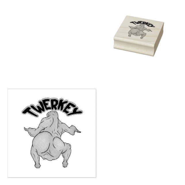 Thanksgiving Twerkey Wood Art Stamp Gummistempel (Stempel)