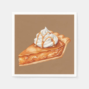 Thanksgiving-Wasserfarben-Kürbiskuchen  Serviette