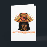 THANKSGIVUKAH INDISCHER MENORAH MANN FEIERTAGSKARTE<br><div class="desc">DIESE EINZIGARTIGEN THANKSGIVUKAH EINZELTEILE MACHEN WUNDERBARE HANUKKAH-THANKSGIVING GESCHENKE FÜR 2013,  A EINMAL IN einem LEBENSZEIT-jüdischen AMERIKANER-GESCHENK.</div>
