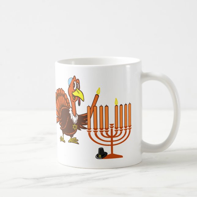 Thanksgivukkah die Türkei, die Menorah Kaffeetasse (Rechts)