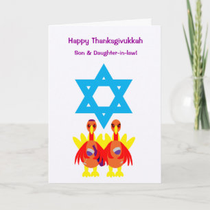 Thanksgivukkah Funny Turkeys Carte de voeux des vi
