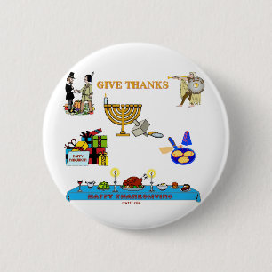 THANKSGIVUKKAH GEBEN DANK-GESCHENKE FÜR CHANUKKA BUTTON