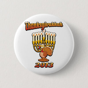 Thanksgivukkah Hannukah Erntedank-Geschenk-Spaß a Button