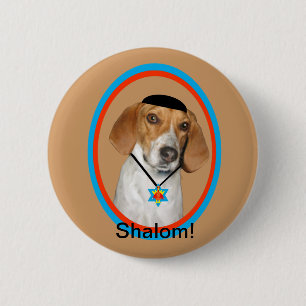 Thanksgivukkah Knopf-lustiger Jagdhund mit Yamaka Button