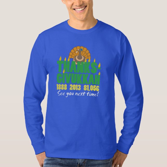 Thanksgivukkah langes Hülsen-Shirt T-Shirt (Vorderseite)