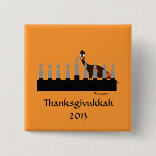 Thanksgivukkah Menorah Knopf Button
