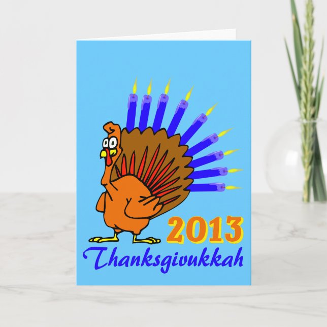 Thanksgivukkah Menurkey Gruß-Karten 2013 Feiertagskarte (Vorderseite)