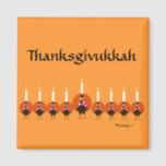 Thanksgivukkah Türkei Menorah Magnet<br><div class="desc">PRLimages ist eine Abteilung für Gemälde von Rachel Lowry.</div>