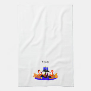 Thanksgivukkah Wein, der Truthähne röstet Handtuch