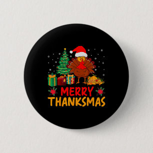 Thanksmas Weihnachts-Erntedank Türkei Santa Button