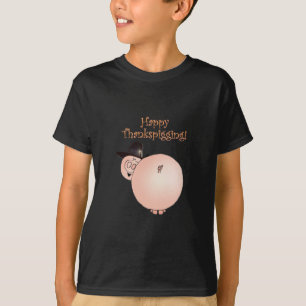 "Thankspigging" lustiger Cartoon-Schwein-Erntedank T-Shirt