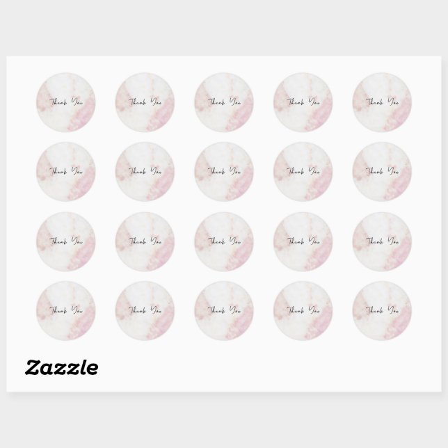 ThankYou Sticker - Pink Marble (Blatt)