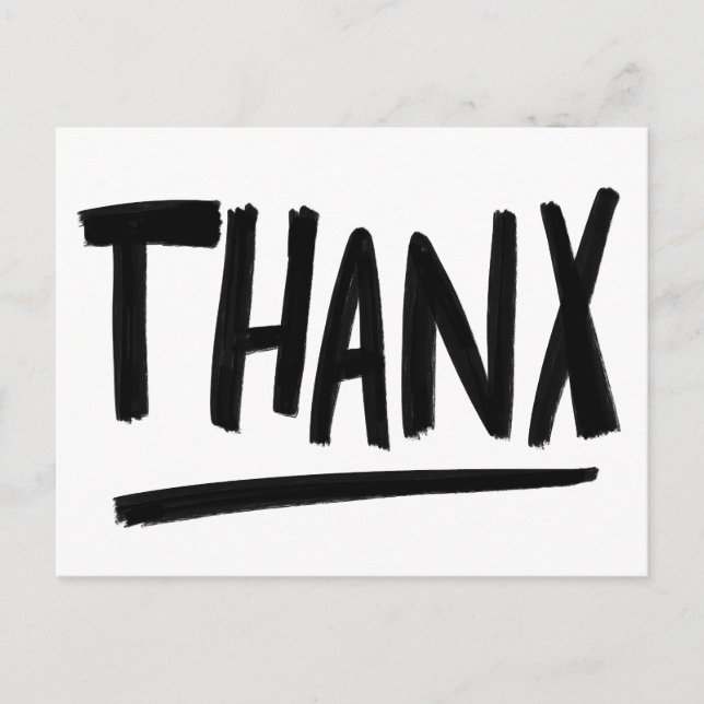 THANX Rough Brushstrokes Danke CUSTOM Postkarte (Vorderseite)