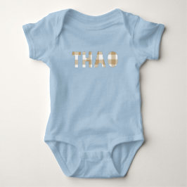 Thao Hmong Nachname Karierte Familie Matching Shir Baby Strampler