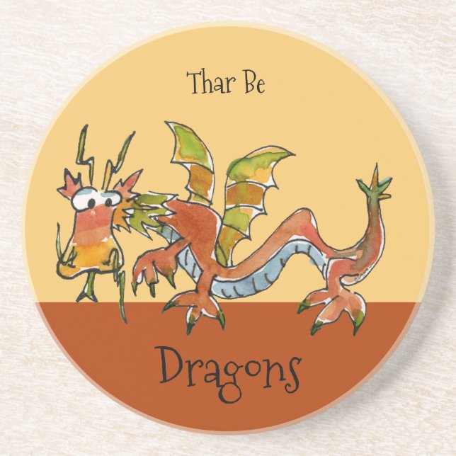 Thar Be Dragons Untersetzer (Vorne)