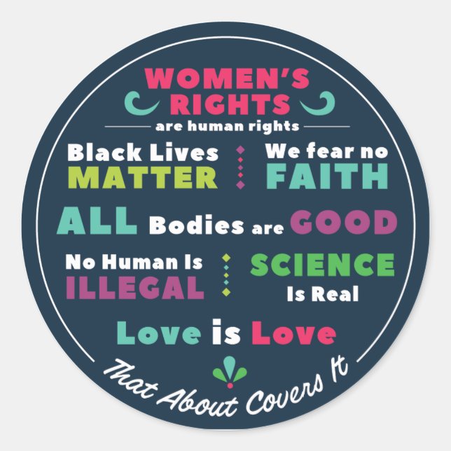 "That About Covers It" Stickers (Vorderseite)