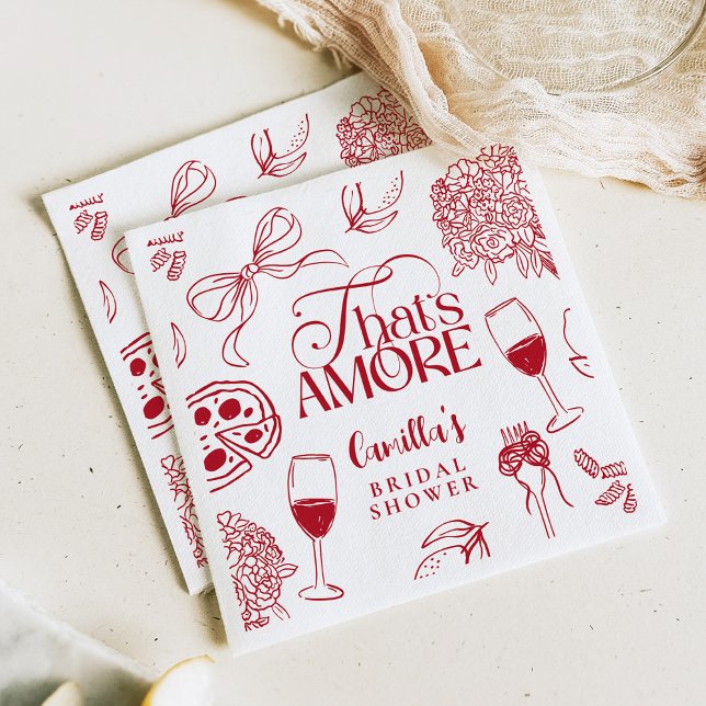 That’s Amore Red Bridal Shower Napkin Serviette (Von Creator hochgeladen)