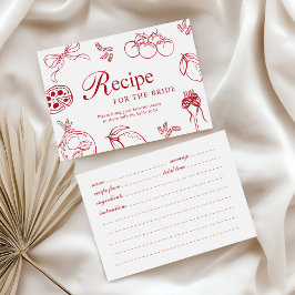 That’s Amore Red Bridal Shower Recipe Card Begleitkarte