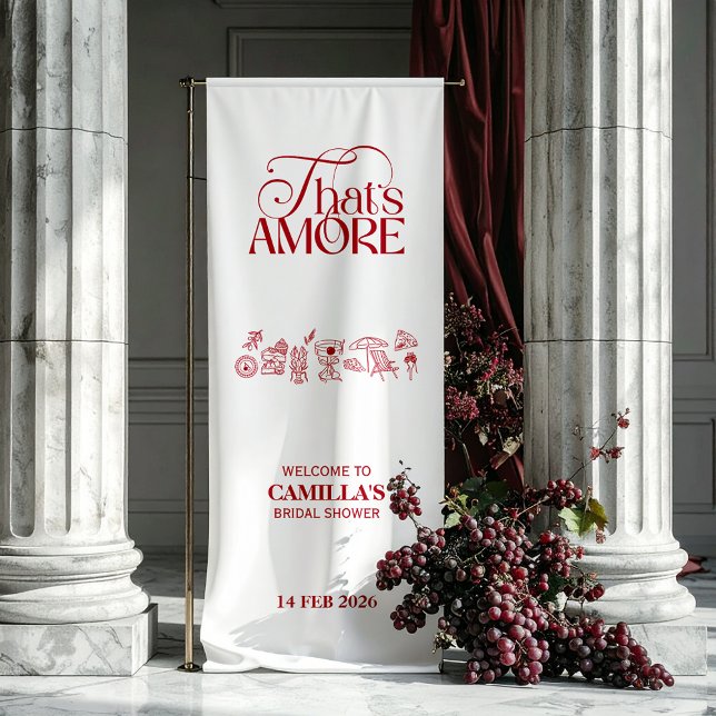 That’s Amore Red hand drawn Bridal Shower Banner (Von Creator hochgeladen)