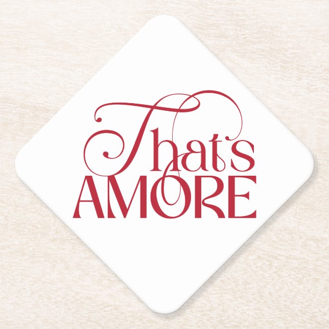 That’s Amore Red script Bridal Shower Untersetzer (Vorderseite)