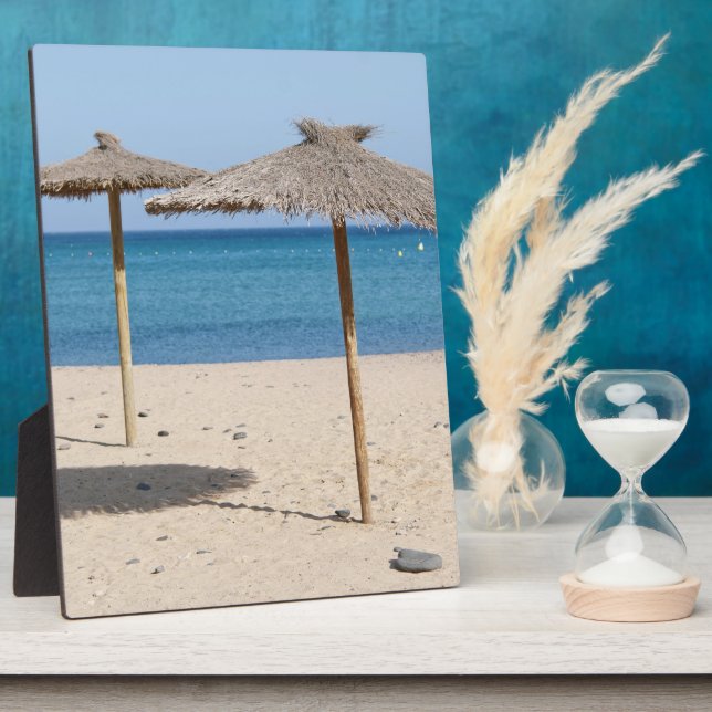 Thatch Beach Umbrellas Fotoplatte (Seite)