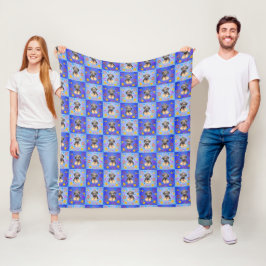 Thatch Border Terrier patchwork Pattern Fleecedecke