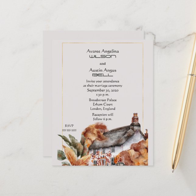 Thatched Roof British Wedding (Vorderseite/Rückseite Beispiel)