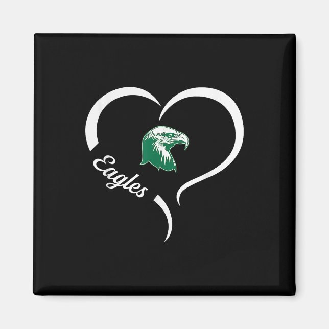 Thatcher Eagles Logo Halbherz Slogan Hs Magnet (Vorne)