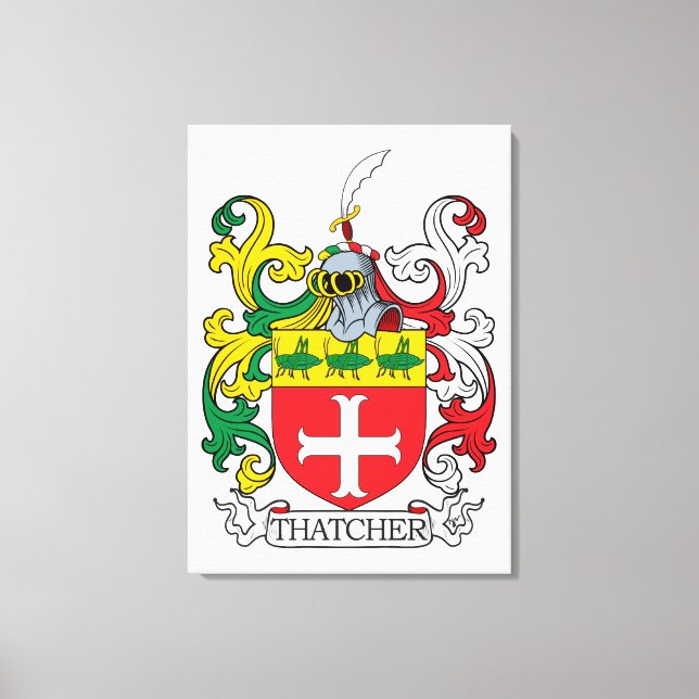 Thatcher Familienwappen Leinwanddruck (Vorderseite)