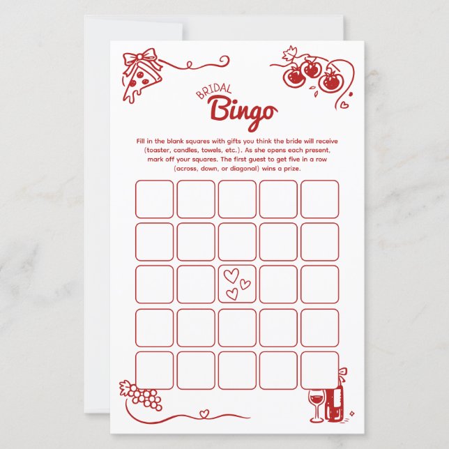 That's Amore Bridal Bingo Italian Wedding Activity (Vorderseite)