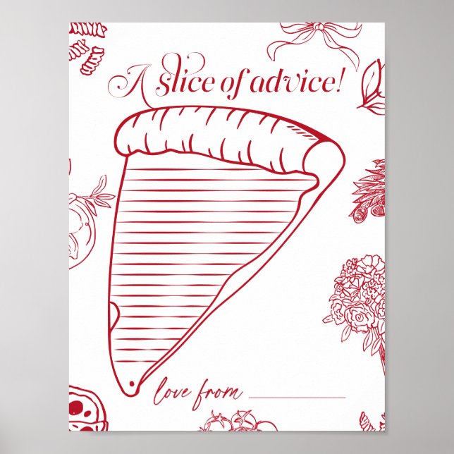 That's Amore Bridal Shower a slice of advice Poster (Vorne)