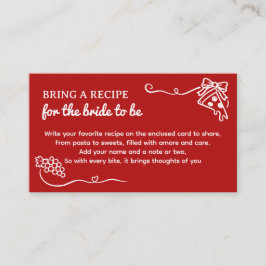 That's Amore Bridal Shower Bring a Recipe  Begleitkarte