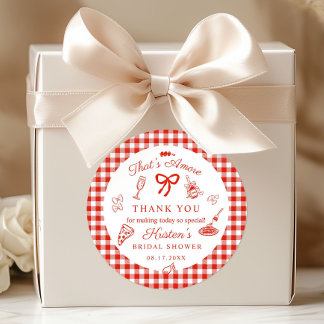 That's Amore Italian Bridal Shower Thank you Runder Aufkleber