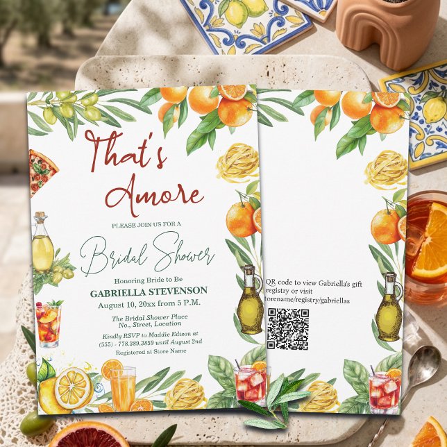 That's Amore Italian Cocktail QR Code Bridal  Einladung (Von Creator hochgeladen)