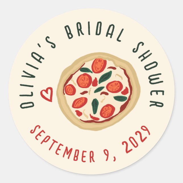 That's Amore Italian Food CUSTOM Bridal Shower Runder Aufkleber (Vorderseite)