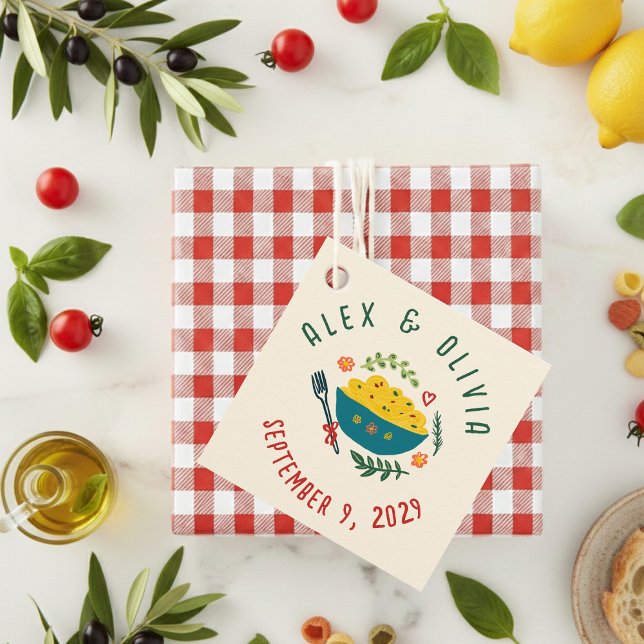 That's Amore Italian Food CUSTOM Wedding  Geschenkanhänger (That's Amore Italian Food Pasta CUSTOM Wedding Favor Tags
)