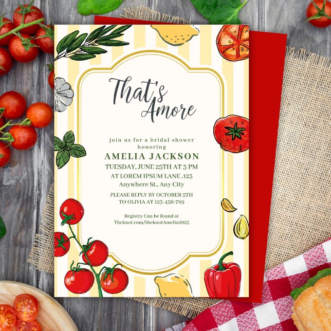 Thats amore Italian pizza and pasta bridal shower Einladung (Von Creator hochgeladen)