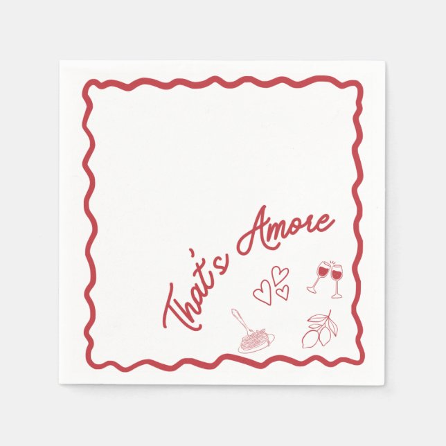 "That's Amore" Italienisch Themed Serviette (Vorderseite)