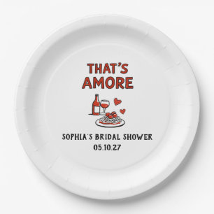 That's Amore Italienische Brautparty Whimsical Rot Pappteller
