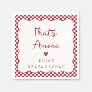 "That's Amore" Italienisches Brautparty Red Checke Serviette