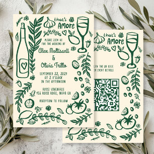 That's Amore Italienisches Essen CUSTOM QR Hochzei Einladung